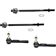 Front, Driver and Passenger Side, Inner and Outer Tie Rod Ends