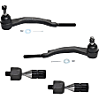 Front, Driver and Passenger Side, Inner and Outer Tie Rod End, AWD