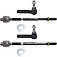 Front, Driver and Passenger Side, Inner and Outer Tie Rod Ends