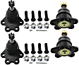 Front, Driver and Passenger Side, Upper and Lower Ball Joints