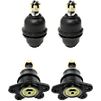Front, Driver and Passenger Side, Upper and Lower Ball Joints