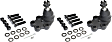 Front, Driver and Passenger Side, Lower Ball Joints, Non-Adjustable, Bolt-On Mounting Type, RWD