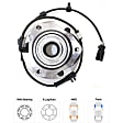 Front, Driver and Passenger Side Wheel Hub, 6 Lugs, With Bearing, With Sensor
