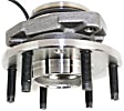 Front, Driver and Passenger Side Wheel Hub, 6 Lugs, With Bearing, With Sensor