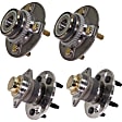 1986-1987 Buick Somerset - 4-Wheel Set Front and Rear, Driver and Passenger Side Wheel Hubs, With Bearing