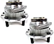 2-Wheel Set Front, Driver and Passenger Side Wheel Hubs, With Bearing, 52-tooth tone ring; 3.96 in. ABS Tone Ring Diameter