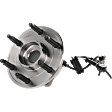 Front, Driver and Passenger Side Wheel Hub, 6 Lugs, With Bearing, With Sensor