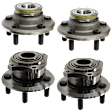 Front and Rear, Driver or Passenger Side Wheel Hub, 5 Lugs, With Bearing, RWD