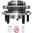 Front, Driver and Passenger Side Wheel Hub, 5 Lugs, With Bearing
