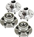 Front and Rear, Driver and Passenger Side Wheel Hub, 5 Lugs, Front - Without Bearing; Rear - With Bearing