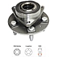 Front or Rear, Driver and Passenger Side Wheel Hub, 5 Lugs, With Bearing