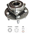 4-Wheel Set Front and Rear, Driver and Passenger Side Wheel Hub, 5 Lugs, With Bearing