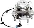 Front, Driver and Passenger Side Wheel Hub, 8 Lugs, With Bearing, With Sensor