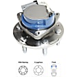 Front and Rear, Driver and Passenger Side Wheel Hub, 6 Lugs, With Bearing, With Sensor