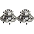 Front, Driver and Passenger Side Wheel Hub, 6 Lugs, With Bearing, Without Sensor, RWD