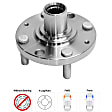 Front, Driver and Passenger Side Wheel Hub, 4 Lugs, Without Bearing