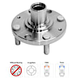 Front and Rear, Driver and Passenger Side Wheel Hub, 4 Lugs, Front - Without Bearing; Rear - With Bearing