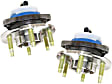 Rear, Driver and Passenger Side Wheel Hub, 6 Lugs, With Bearing, With Sensor