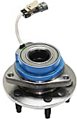 Rear, Driver and Passenger Side Wheel Hub, 6 Lugs, With Bearing, With Sensor