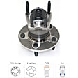 Rear, Driver and Passenger Side Wheel Hub, 5 Lugs, With Bearing, With Sensor
