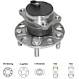 2007-2017 Jeep Compass - Rear, Driver and Passenger Side Wheel Hub, 5 Lugs, With Bearing, FWD