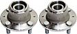 Rear, Driver and Passenger Side Wheel Hub, 4 Lugs, With Bearing