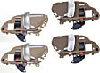 Front and Rear, Driver and Passenger Side Interior Door Handles, Beige bezel with chrome lever, With door lock button