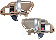 Front or Rear, Driver and Passenger Side Interior Door Handles, Beige bezel with chrome lever, With door lock button
