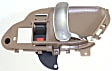 Front or Rear, Driver and Passenger Side Interior Door Handles, Beige bezel with chrome lever, With door lock button