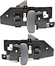 Front, Driver and Passenger Side Interior Door Handles, Gray, With Door Lock Button