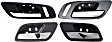 2013 Chevrolet Tahoe - Front and Rear, Driver and Passenger Side Chrome Lever with Black Bezel Interior Door Handle, Without Door Lock Hole