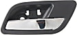 Front and Rear, Driver and Passenger Side Interior Door Handles, Chrome Lever with Black Bezel, Without Door Lock Hole
