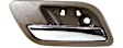 Front and Rear, Driver and Passenger Side Interior Door Handles, Brown Bezel with Chrome Lever, Without Door Lock Hole