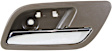 Front and Rear, Driver and Passenger Side Interior Door Handles, Brown Bezel with Chrome Lever, Without Door Lock Hole