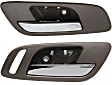 Front, Driver and Passenger Side Interior Door Handles, Brown bezel with chrome lever, Without Door Lock Hole