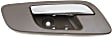 Front, Driver and Passenger Side Interior Door Handles, Brown bezel with chrome lever, Without Door Lock Hole