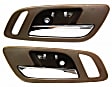 Front, Driver and Passenger Side Interior Door Handles, Brown bezel with chrome lever, Without Door Lock Hole