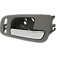Front, Driver and Passenger Side Interior Door Handles, Gray Bezel with Chrome Lever, without Door Lock Hole, with Small Hole for Power Window Switch
