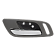 Front and Rear, Driver and Passenger Side Interior Door Handles, Gray Bezel with Chrome Lever, Without Door Lock Hole