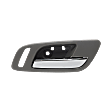 Front and Rear, Driver and Passenger Side Interior Door Handles, Gray Bezel with Chrome Lever, Without Door Lock Hole