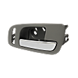 Front and Rear, Driver and Passenger Side Interior Door Handles, Gray Bezel with Chrome Lever, Without Door Lock Hole