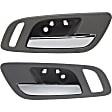 Front, Driver and Passenger Side Interior Door Handles, Gray bezel with chrome lever, Without Door Lock Hole