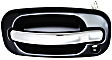 2002-2006 Cadillac Escalade EXT - Front, Driver and Passenger Side Exterior Door Handles, Chrome Lever with Smooth Black Bezel, Driver Side - With Key Hole; Passenger Side - Without Key Hole
