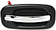 2002-2006 Cadillac Escalade EXT - Front, Driver and Passenger Side Exterior Door Handles, Chrome Lever with Smooth Black Bezel, Driver Side - With Key Hole; Passenger Side - Without Key Hole