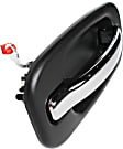 2002-2006 Cadillac Escalade EXT - Front, Driver and Passenger Side Exterior Door Handles, Chrome Lever with Smooth Black Bezel, Driver Side - With Key Hole; Passenger Side - Without Key Hole