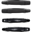 Front and Rear, Driver and Passenger Side Exterior Door Handles, Textured Black, Front Driver and Passenger Side - With Key Hole; Rear Driver and Passenger Side - Without Key Hole