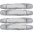 Front and Rear, Driver and Passenger Side Chrome Exterior Door Handle, Front Driver and Passenger Side - With Key Hole; Rear Driver and Passenger Side - Without Key Hole