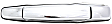 Front, Driver and Passenger Side Chrome Exterior Door Handle, Front Driver Side - With Key Hole; Rear Driver Side - Without Key Hole