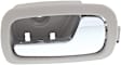 Front and Rear, Driver and Passenger Side Gray bezel with chrome lever Interior Door Handle, Sedan