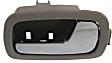 Front, Driver and Passenger Side Interior Door Handles, Gray bezel with chrome lever, Without Door Lock Hole